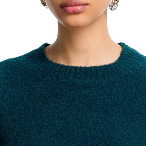 NWT AQUA Crewneck Sweater Deep Teal “Cyprus” M Textured Knit Pullover - Picture 3 of 7
